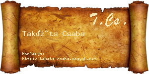 Takáts Csaba névjegykártya